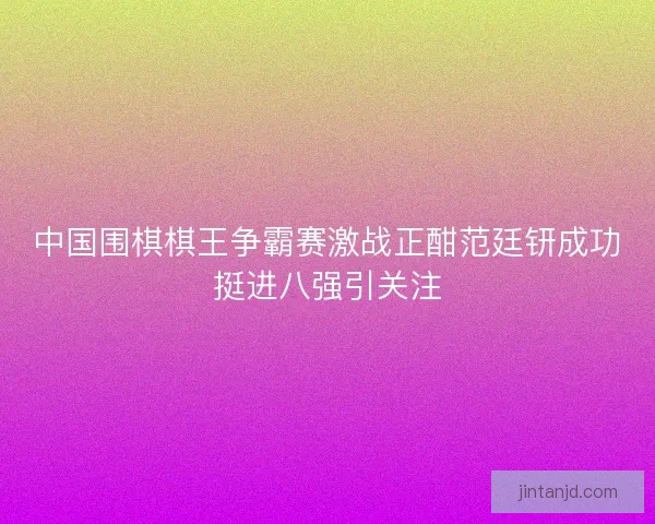 中国围棋棋王争霸赛激战正酣范廷钘成功挺进八强引关注